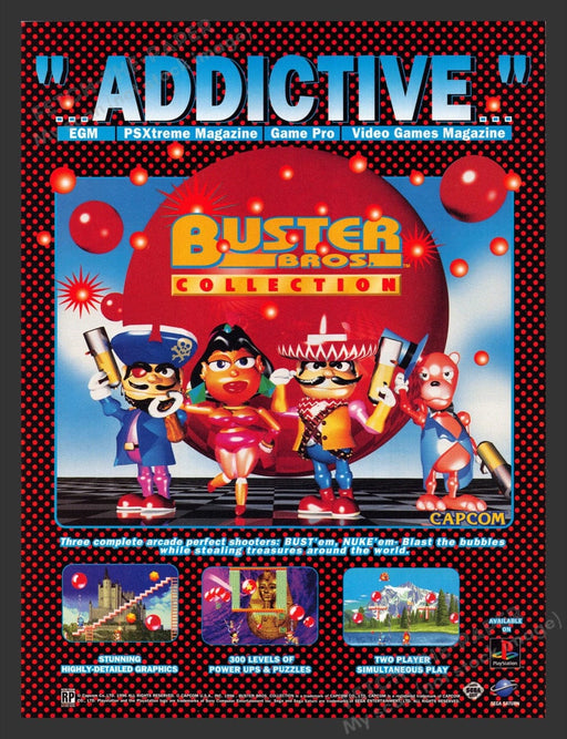 1996 Buster Bros. Collection Video Game Print Advertisement