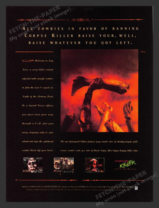 1996 Corpse Killer Graveyard Edition Video Game Print Advertisement