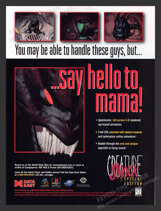 1996 Creature Shock Special Edition Video Game Print Advertisement