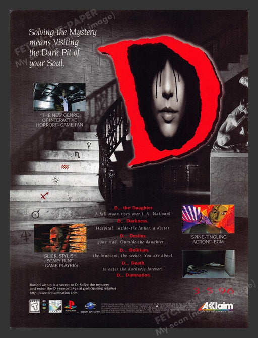 1996 D "Solve the mystery" Video Game Print Advertisement