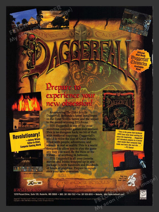 1996 Daggerfall Video Game Print Advertisement