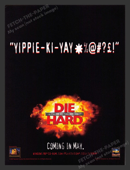 1996 Die Hard Trilogy "Yippie-ki-yay *%@#?!" Video Game Print Advertisement
