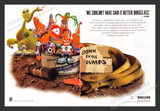 1996 Down in the Dumps w/ The Blubs Video Game Print Advertisement (2 Pages)
