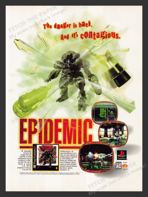 1996 Epidemic "It's contagious" Video Game Print Advertisement
