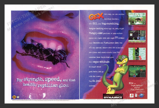 1996 Gex "Your alter-ego" Video Game Print Advertisement (2 Pages)