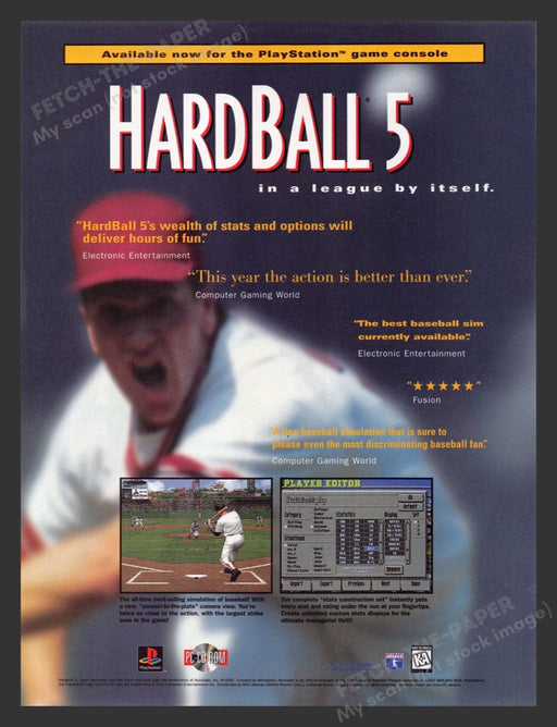 1996 Hardball 5 Baseball Video Game Print Advertisement