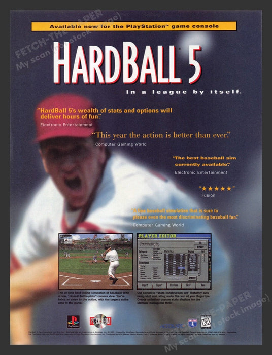 1996 Hardball 5 Baseball Video Game Print Advertisement