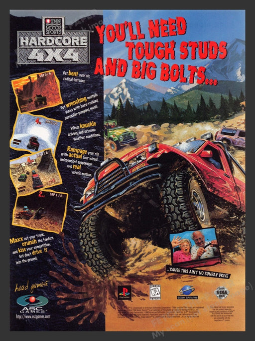 1996 Hardcore 4x4 "This ain't no Sunday drive!" Video Game Print Advertisement