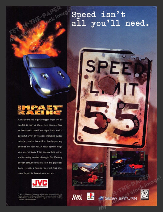 1996 Impact Racing Video Game Print Advertisement