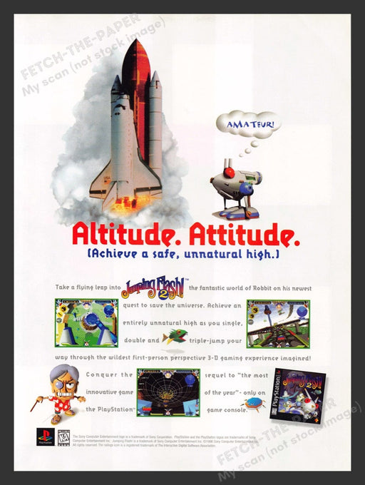 1996 Jumping Flash 2 Shuttle Video Game Print Advertisement