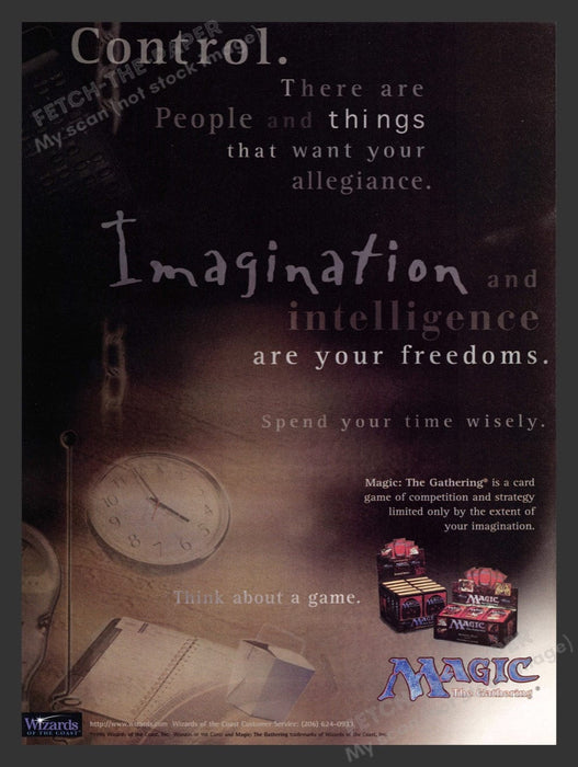 1996 Magic the Gathering Card Game Imagination Video Game Print Advertisement