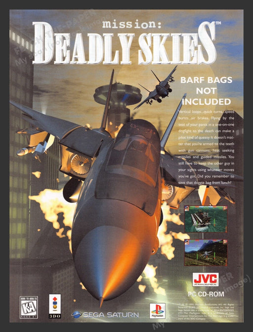 1996 Mission: Deadly Skies Video Game Print Advertisement