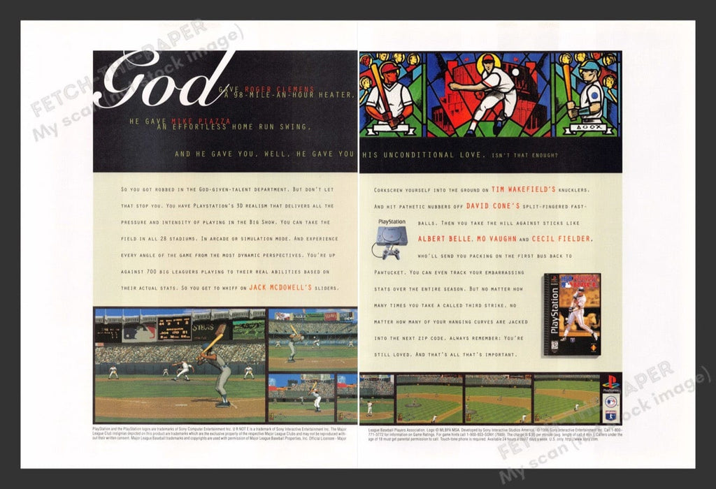 1996 MLB Pennant Race Video Game Print Advertisement (2 Pages)