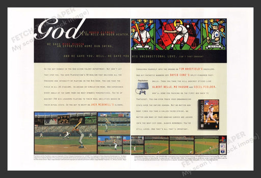 1996 MLB Pennant Race Video Game Print Advertisement (2 Pages)