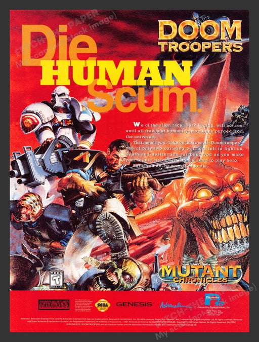 1996 Mutant Chronicle: Doom Troopers Video Game Print Advertisement