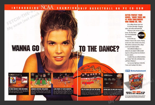 1996 NCAA Championship Basketball PC Video Game Print Advertisement (2 Pages)