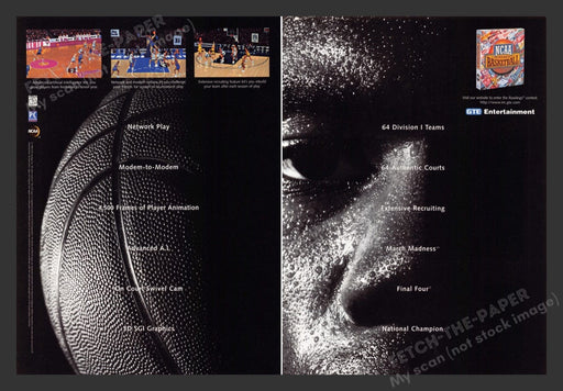 1996 NCAA Championship Basketball Video Game Print Advertisement (2 Pages)