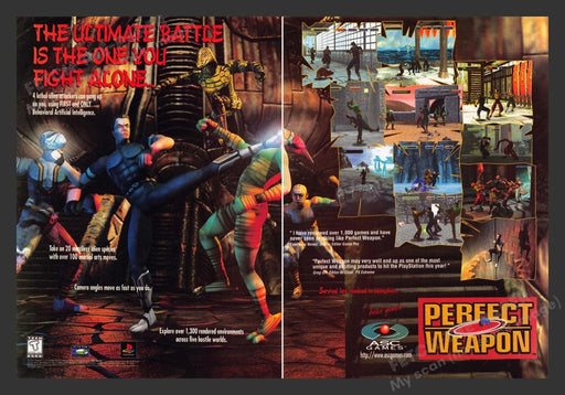 1996 Perfect Weapon "Ultimate battle" Video Game Print Advertisement (2 Pages)