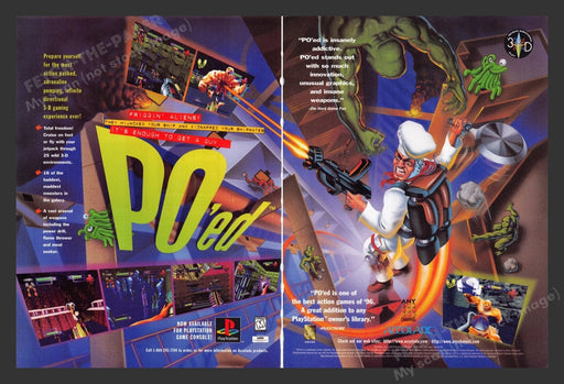 1996 Po'ed Video Game Print Advertisement (2 Pages)