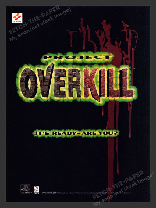 1996 Project Overkill "It's ready - are you?" Video Game Print Advertisement
