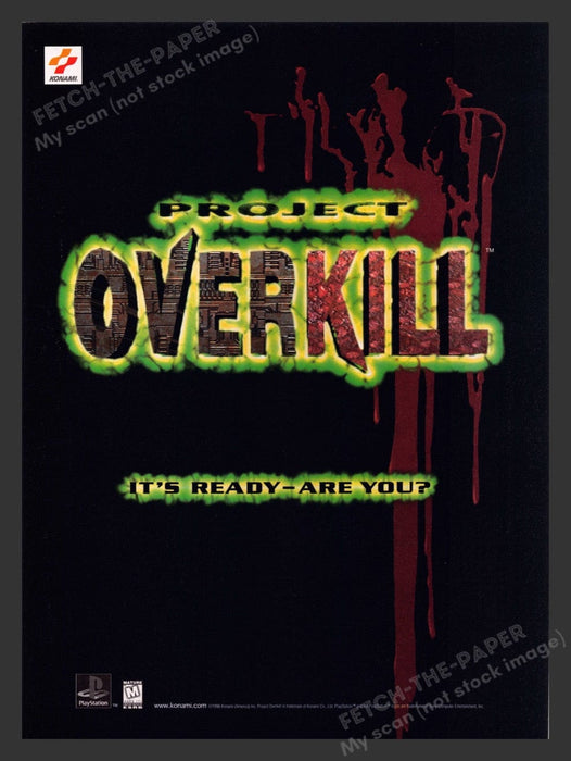 1996 Project Overkill "It's ready - are you?" Video Game Print Advertisement