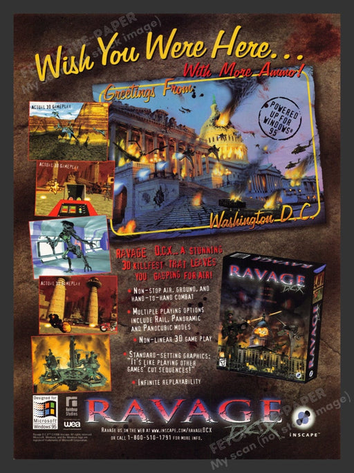 1996 Ravage D.C.X. Washington Destroyed Video Game Print Advertisement