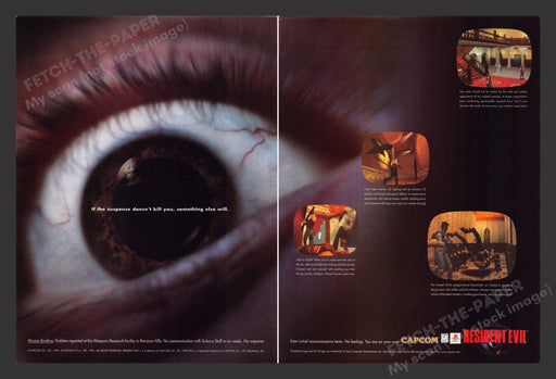 1996 Resident Evil Eye Video Game Print Advertisement (2 Pages)