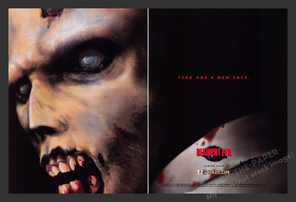 1996 Resident Evil "Fear has a new face" Video Game Print Advertisement