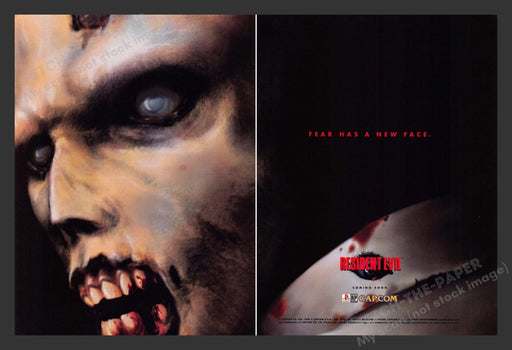1996 Resident Evil "Fear has a new face" Video Game Print Advertisement