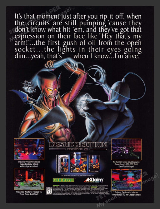 1996 Resurrection Rise 2 Video Game Print Advertisement