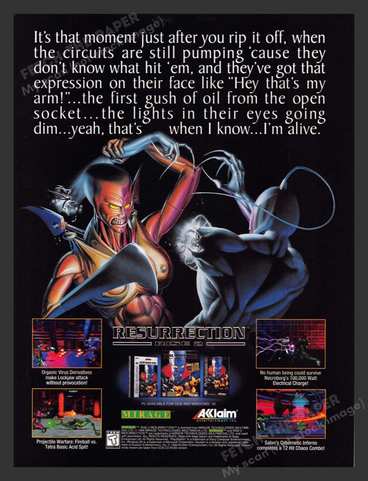 1996 Resurrection Rise 2 Video Game Print Advertisement