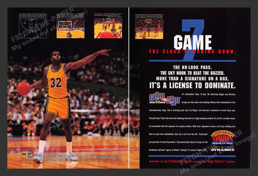 1996 Slam 'n Jam Basketball Video Game Print Advertisement (2 Pages)