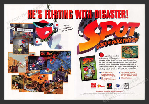 1996 Spot Goes to Hollywood Video Game Print Advertisement (2 Pages)