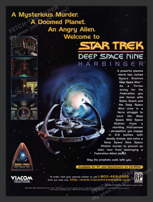 1996 Star Trek Deep Space Nine Harbinger Video Game Print Advertisement