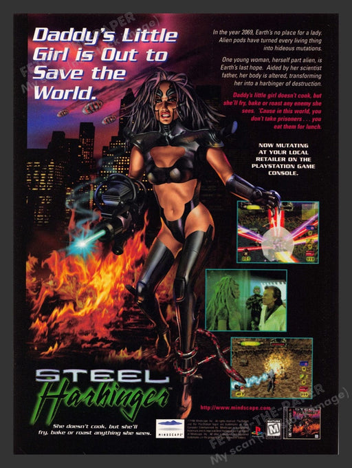 1996 Steel Harbinger "Daddy's little girl..." Video Game Print Advertisement
