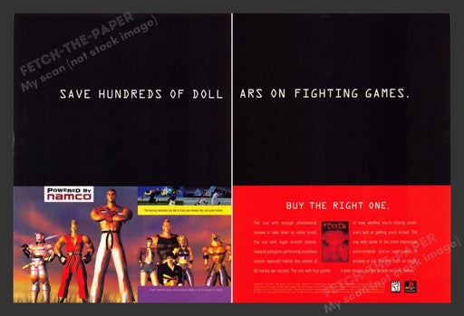 1996 Tekken "Save $$ on Fighting Games" Video Game Print Advertisement (2 Pages)