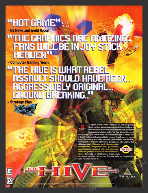 1996 The Hive Video Game Print Advertisement