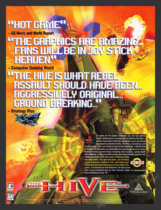 1996 The Hive Video Game Print Advertisement