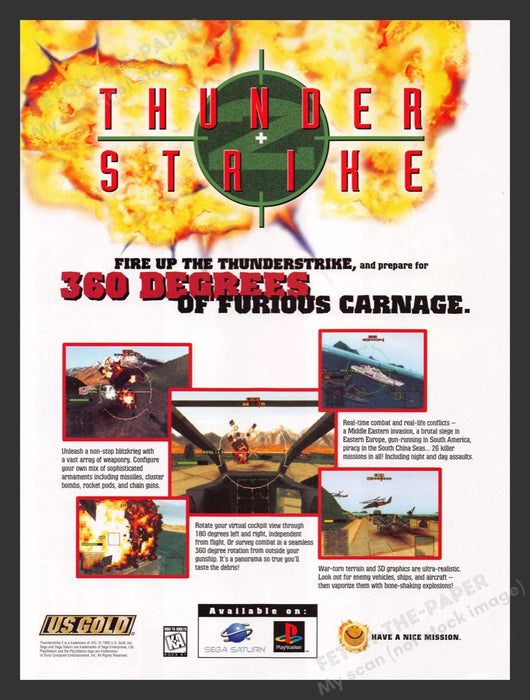 1996 Thunder Strike 360 Degrees Carnage Video Game Print Advertisement