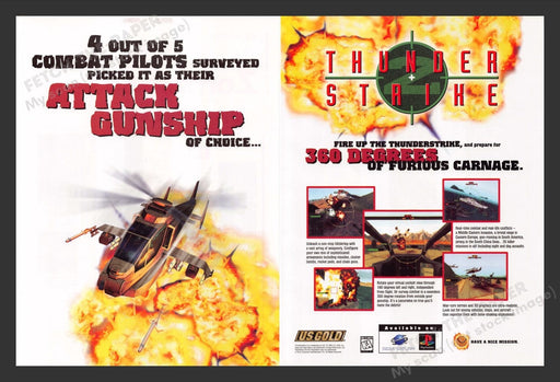 1996 Thunder Strike Helicopter Home Video Game Print Advertisement (2 Pages)