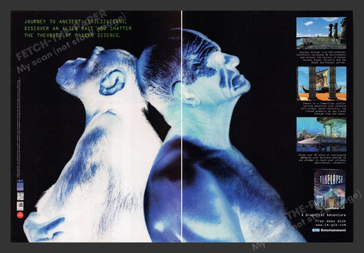 1996 Timelapse Chimp and Man Video Game Print Advertisement (2 Pages)