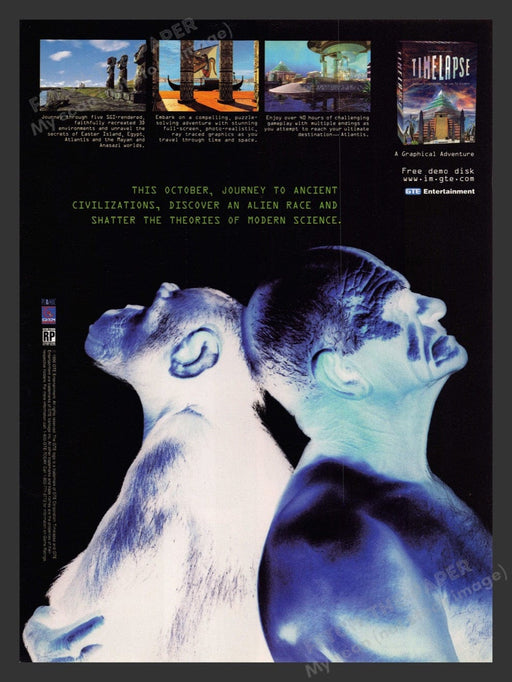 1996 Timelapse Journey to Ancient Civilizations Video Game Print Advertisement