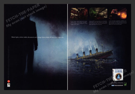 1996 Titanic: Aventure Out of Time Video Game Print Advertisement (2 Pages)