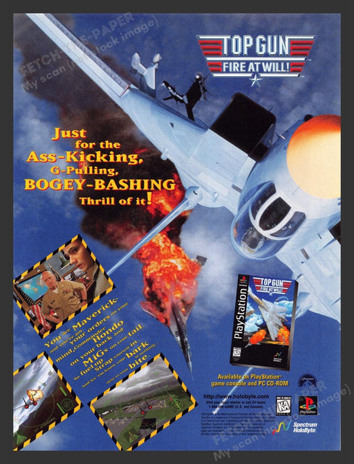 1996 Top Gun: Fire at Will! Video Game Print Advertisement