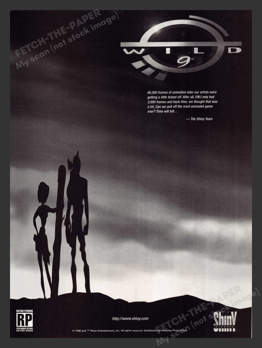 1996 Wild 9 Black and White Ad Video Game Print Advertisement