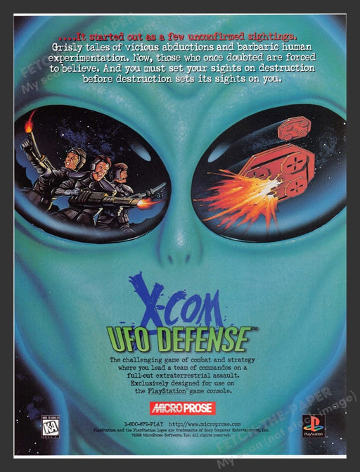 1996 X-Com UFO Defense Video Game Print Advertisement