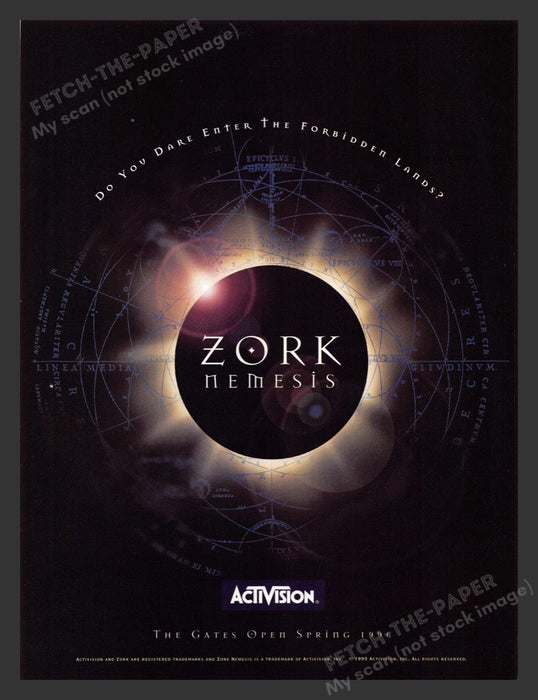 1996 Zork Nemesis "Do you dare enter?" Video Game Print Advertisement