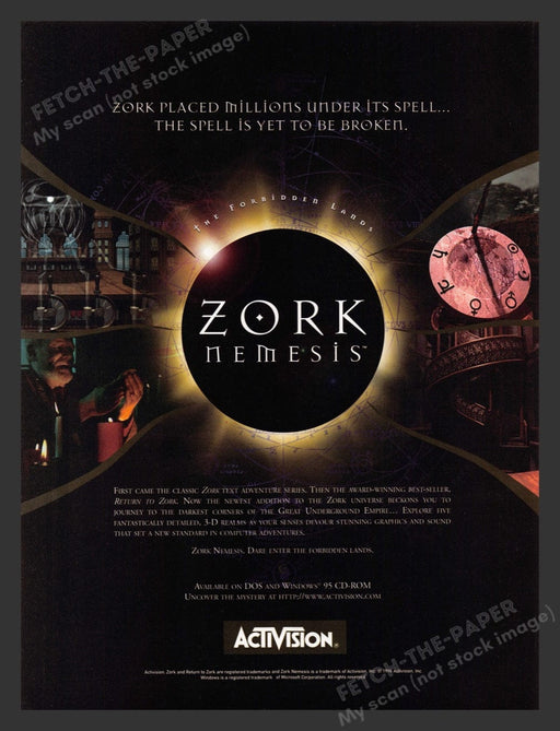 1996 Zork Nemesis "Millions under its spell" Video Game Print Advertisement