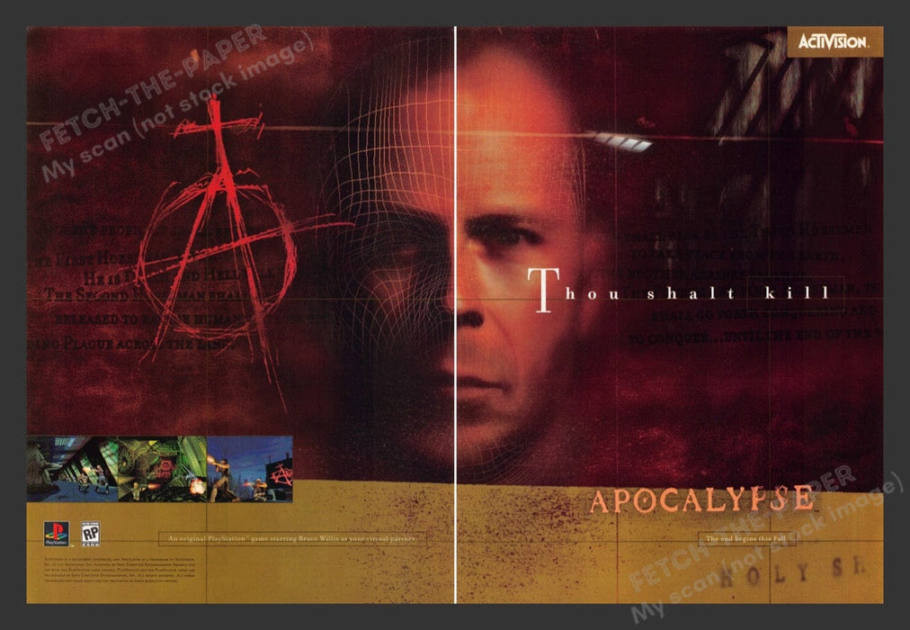 1997 Apocalypse "Thou shalt kill" Video Game Print Advertisement (2 Pages)