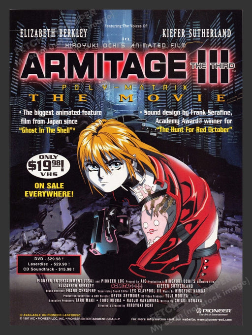 1997 Armitage III Movie Release Print Advertisement